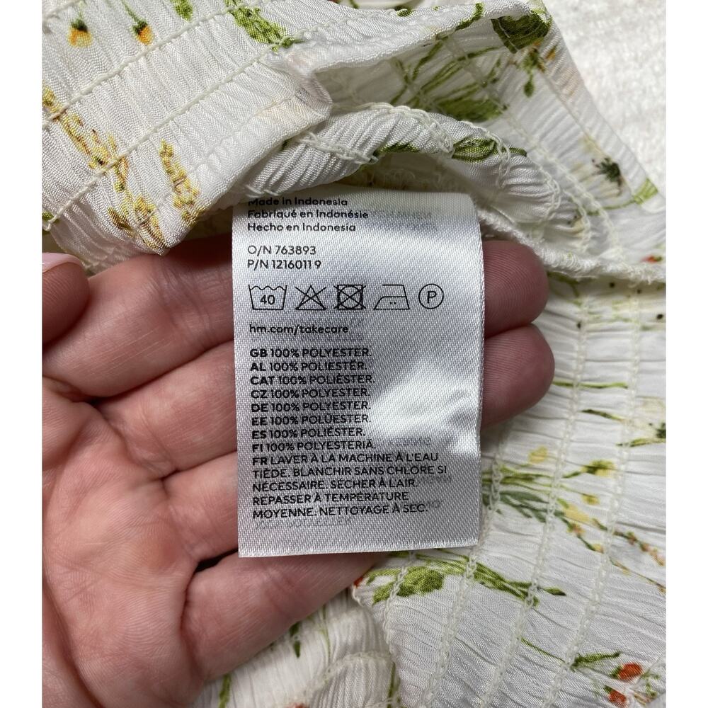 H&M Blouse Womens Medium Lightweight Floral Boho Chic Fairy Romantic Ethereal - Picture 5 of 13